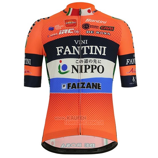 Vini Fantini Nippo Kurzarmtrikot 2019 und Kurze Tragerhose Orange